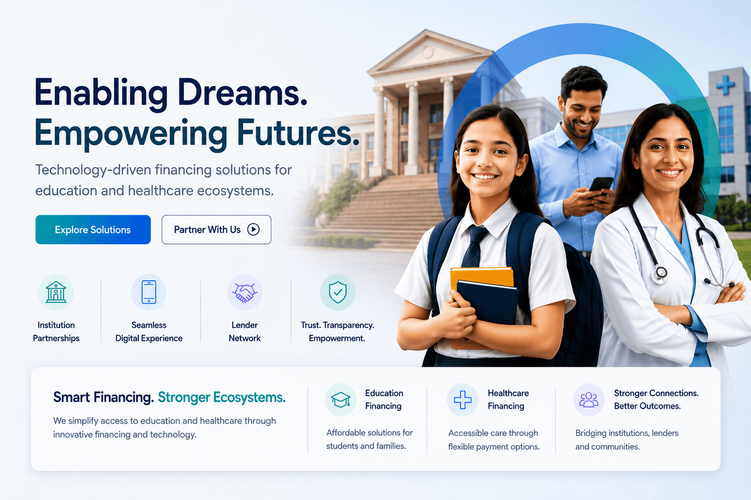 CredPlus Technologies banner for healthcare and education financing
